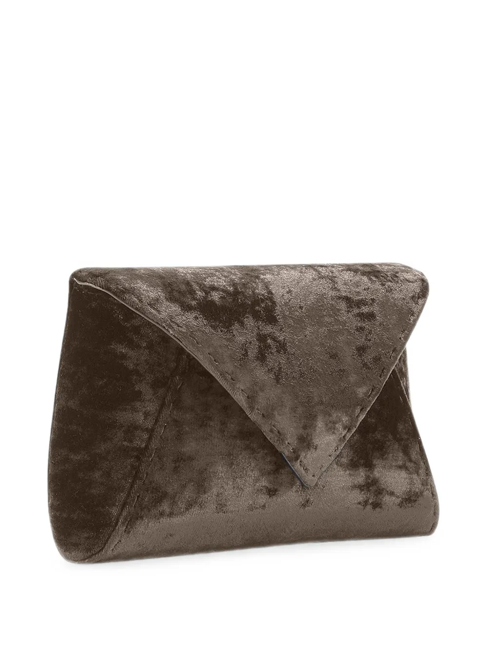 Tyler Ellis Medium Lee Pouchet crushed fluwelen clutch Bruin