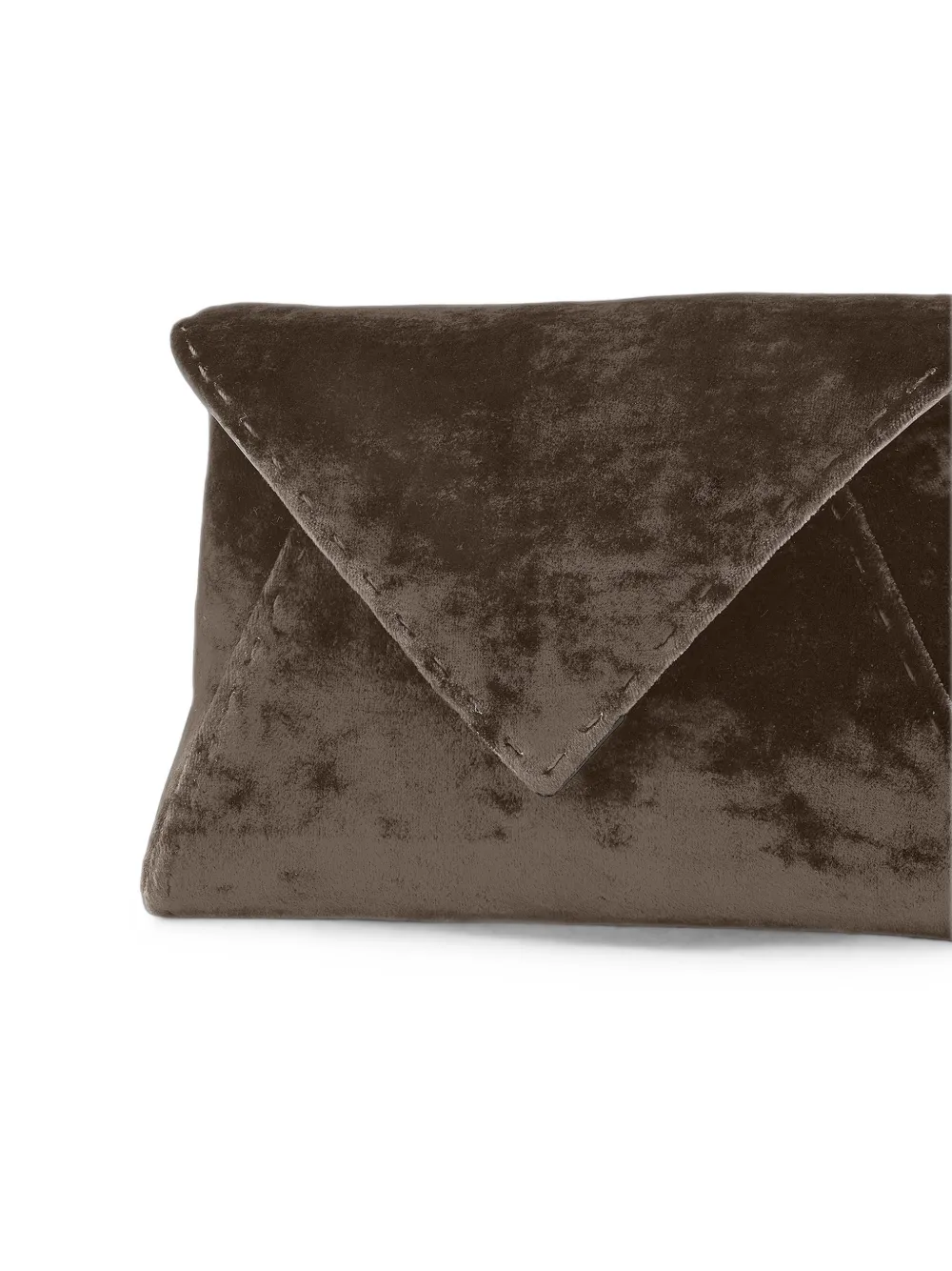 Tyler Ellis Medium Lee Pouchet crushed fluwelen clutch Bruin