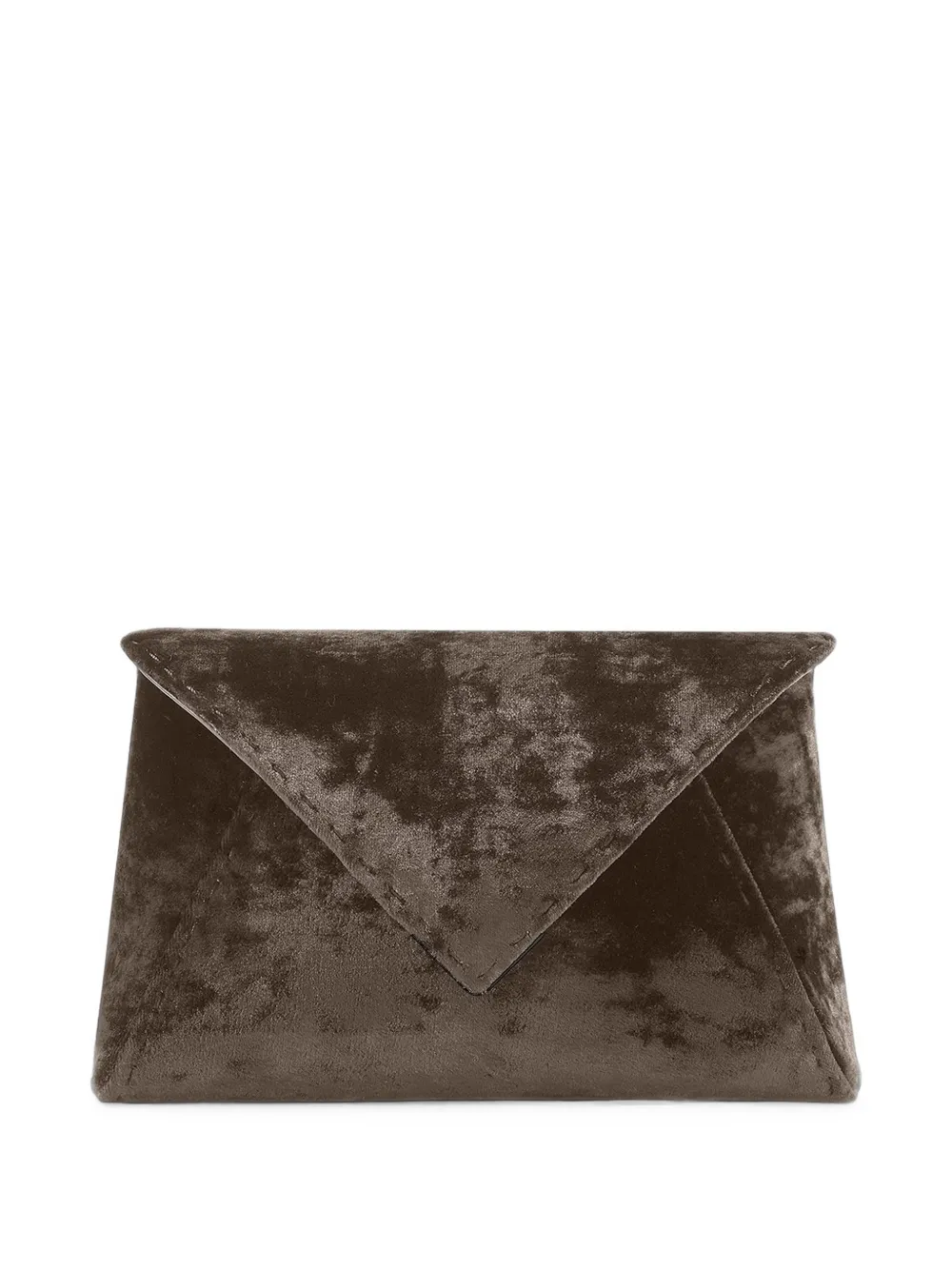 Tyler Ellis medium Lee Pouchet crushed velvet clutch bag - Braun