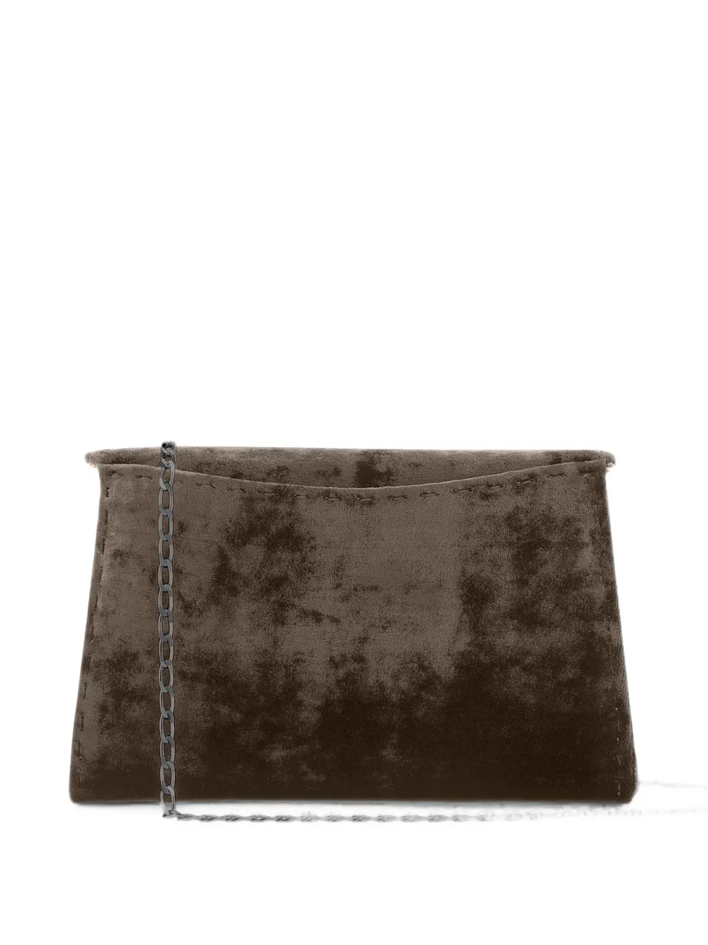 Tyler Ellis Medium Lee Pouchet crushed fluwelen clutch Bruin
