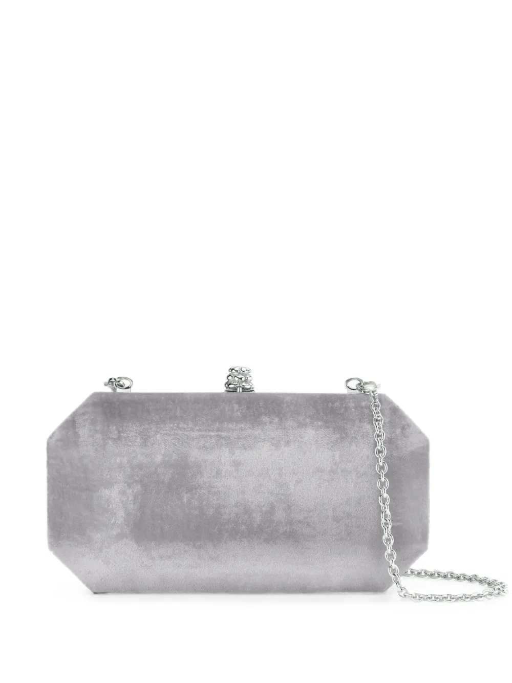 Tyler Ellis small Perry crushed-velvet clutch bag - Grigio