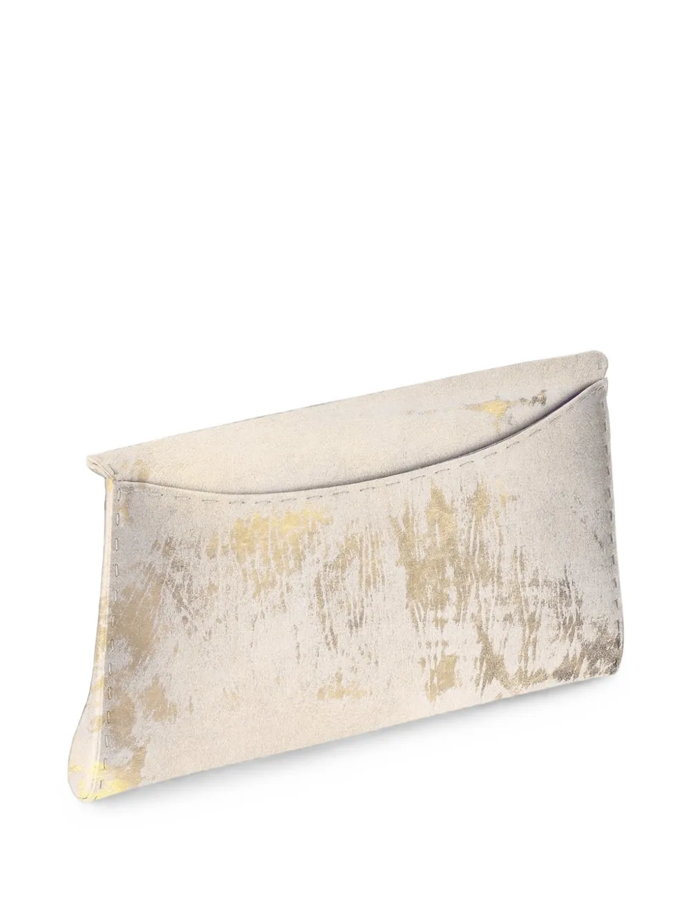 Tyler Ellis Medium Lee Pouchet metallic leren clutch Beige