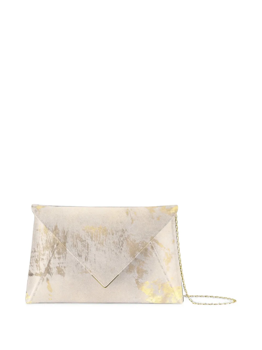Tyler Ellis Medium Lee Pouchet metallic leren clutch Beige