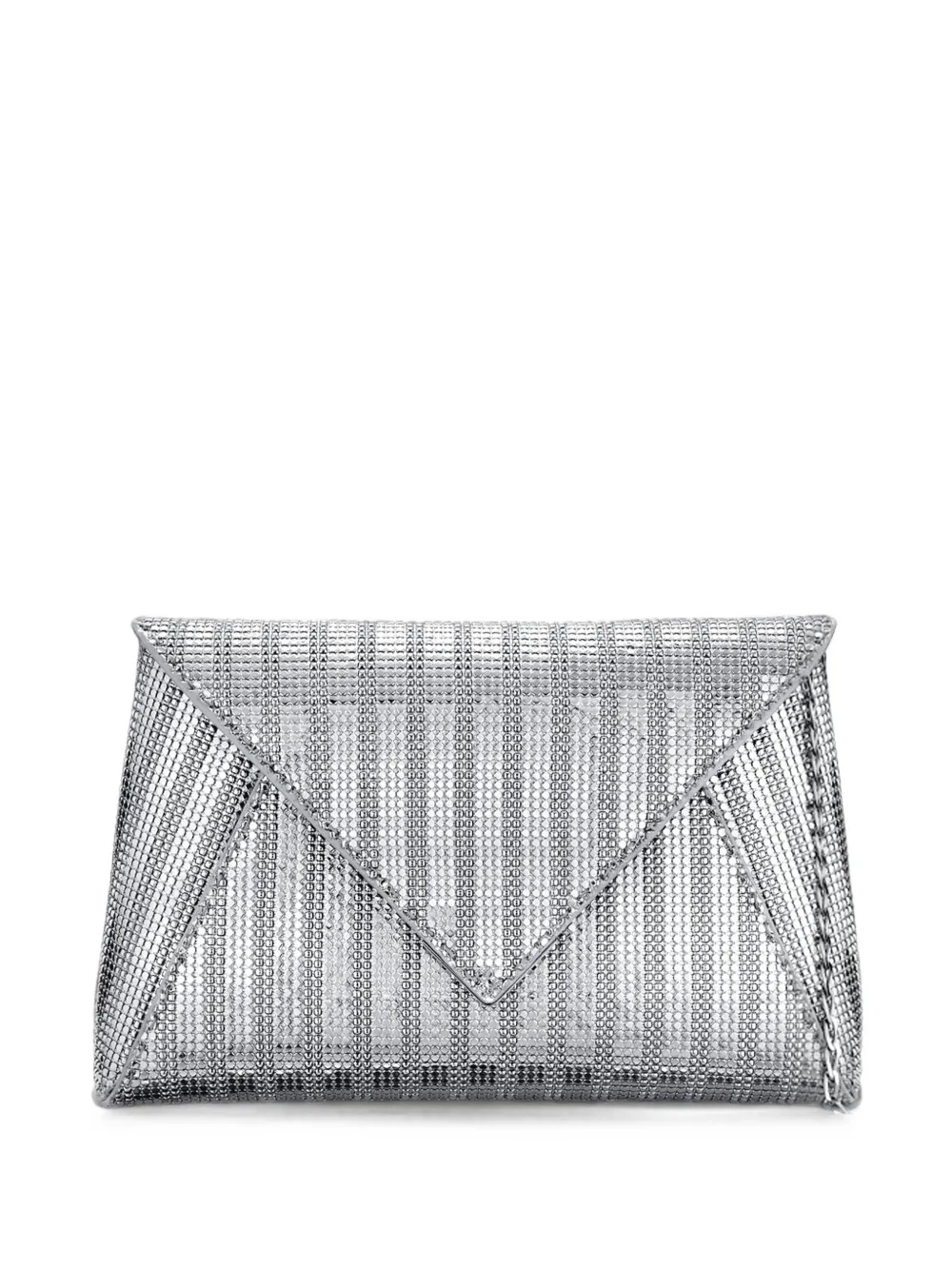 Tyler Ellis large Lee Pouchet chainmail clutch bag - Silber