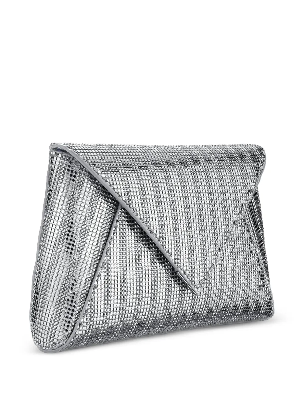 Tyler Ellis Grote Lee Pouchet clutch met maliën Zilver