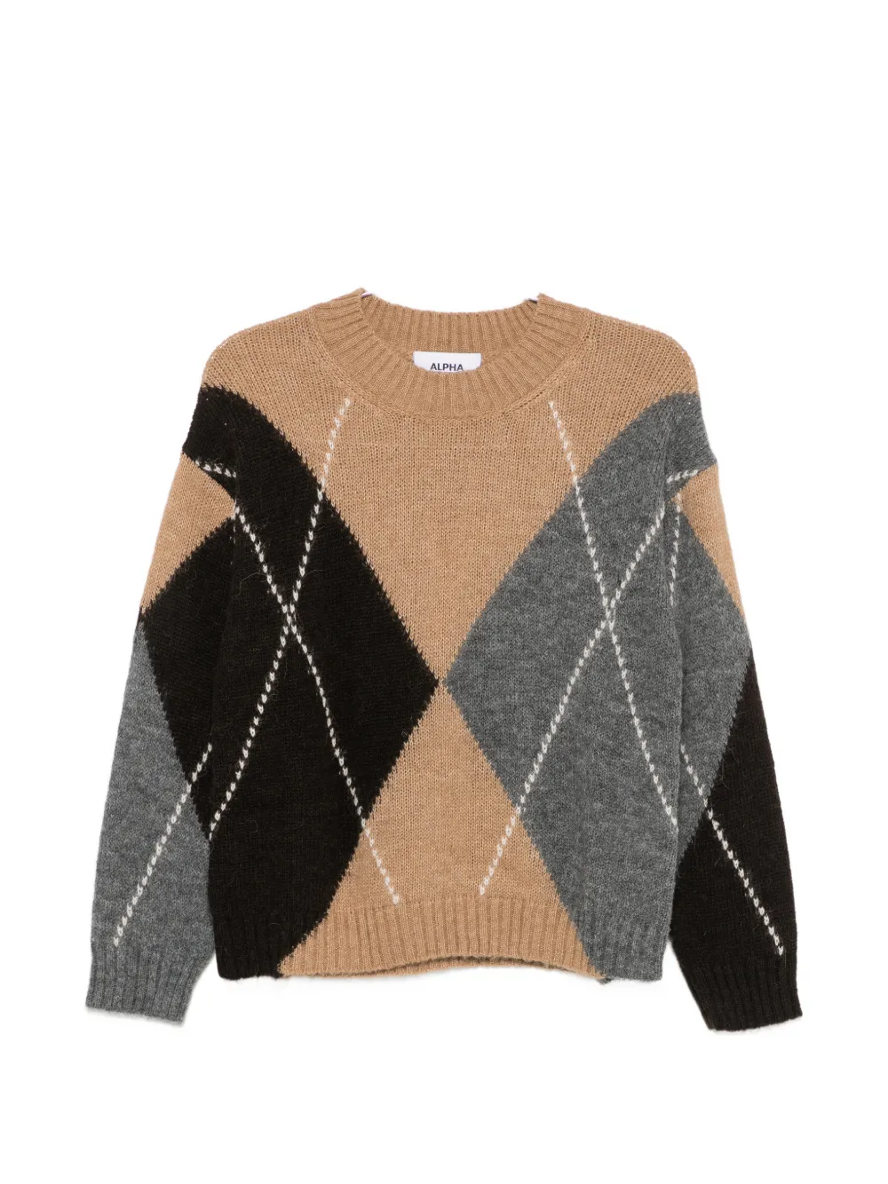 ALPHA STUDIO argyle-knit sweater - Nude