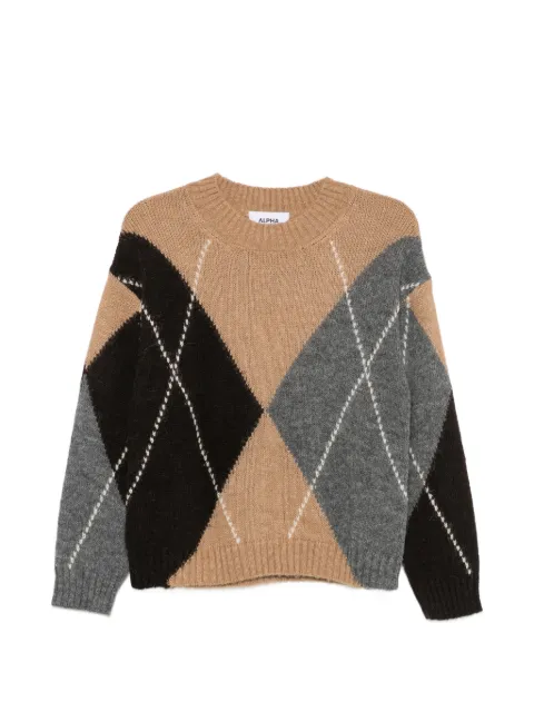 ALPHA STUDIO argyle-knit sweater