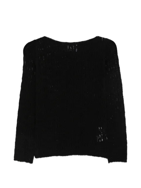 ALPHA STUDIO open-knit boat-neck sweater