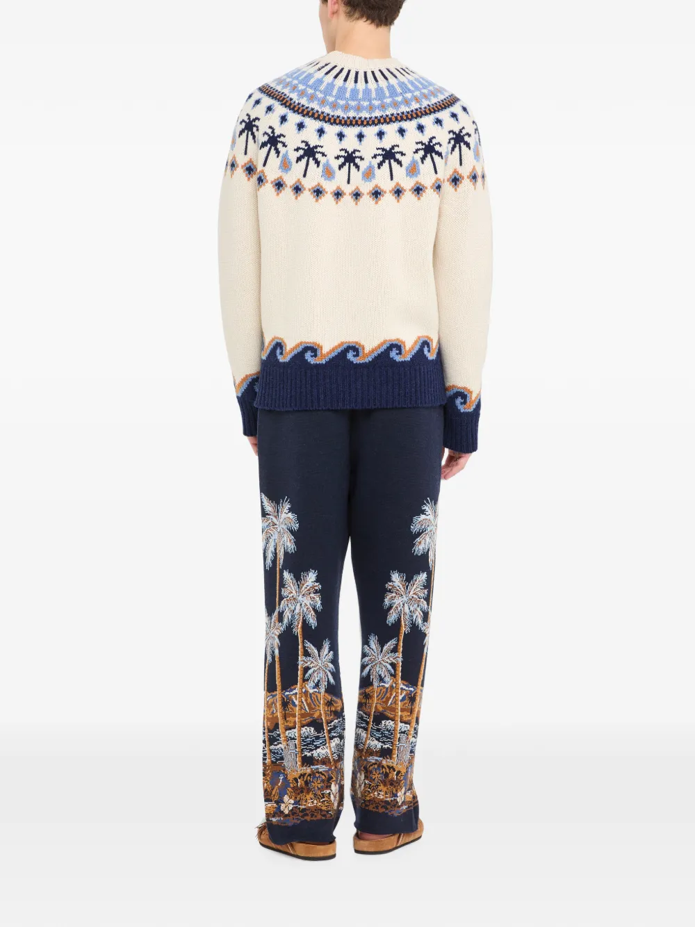 Alanui Fair Isle gebreide trui met jacquard Beige