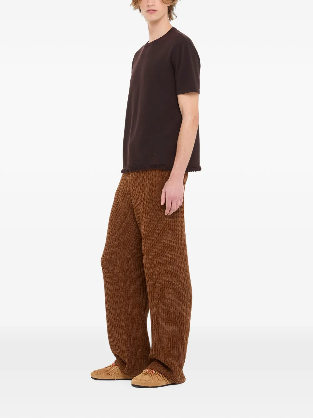 Alanui Gebreid T-shirt met franje Bruin