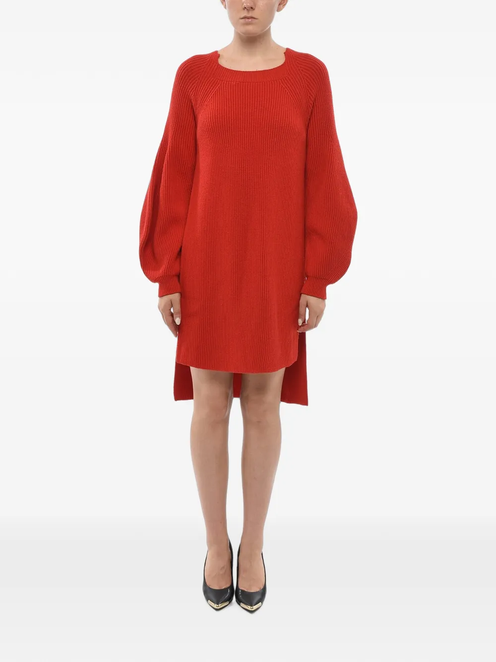 Stella McCartney asymmetric knit midi dress - Rot