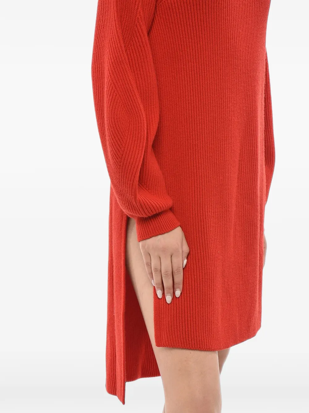 Stella McCartney asymmetric knit midi dress Rood