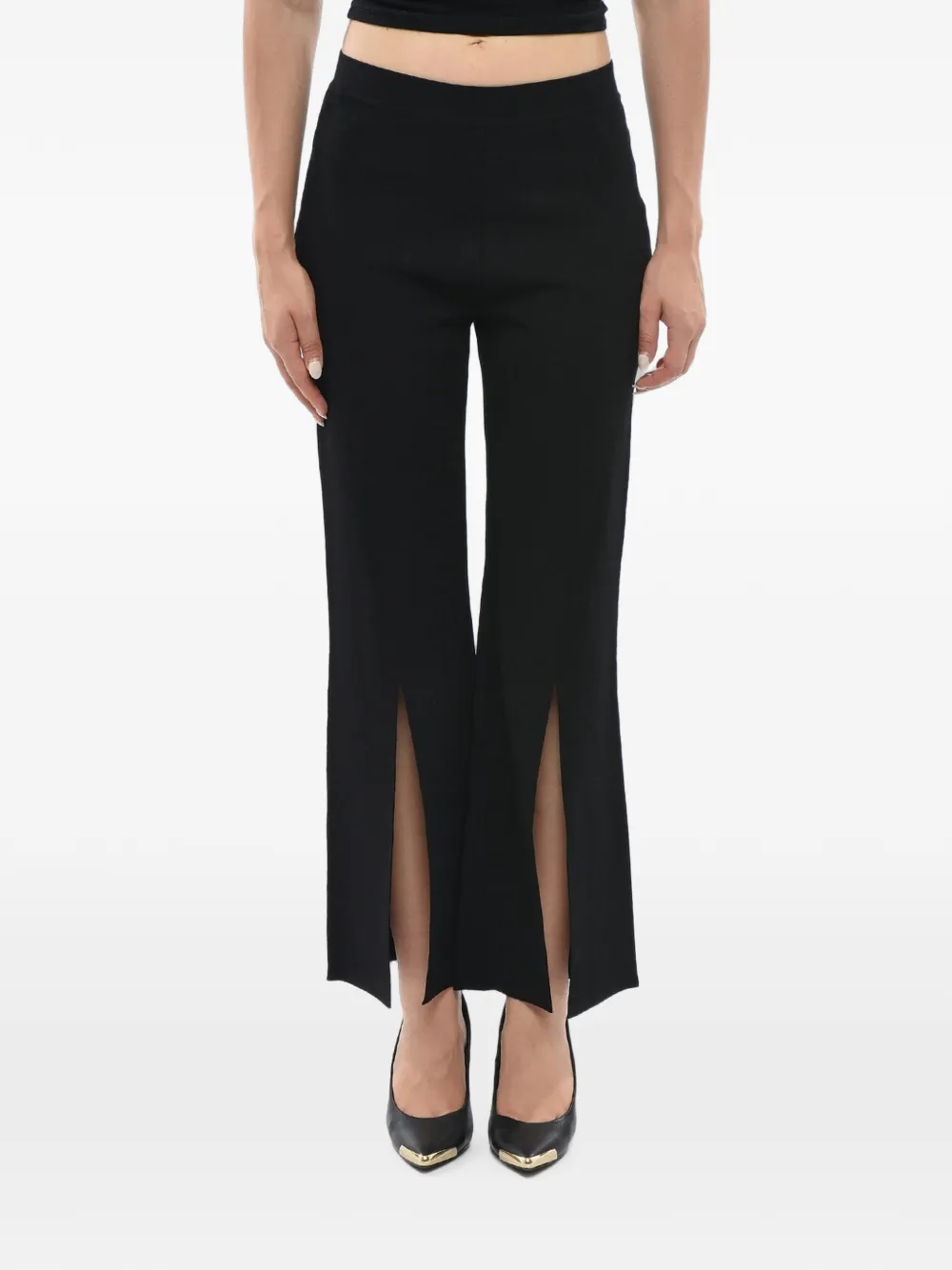 Stella McCartney slit-detail elasticated-waist trousers - Schwarz