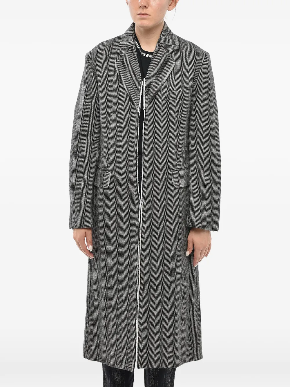 Stella McCartney Melany herringbone coat Grijs