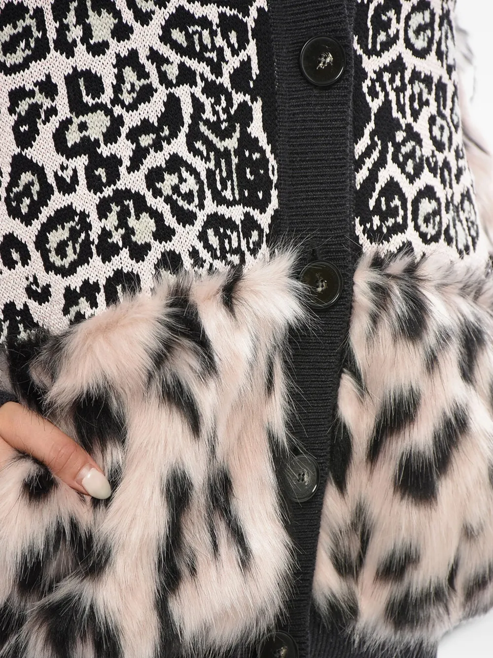 Stella McCartney animalier-print cardigan Zwart