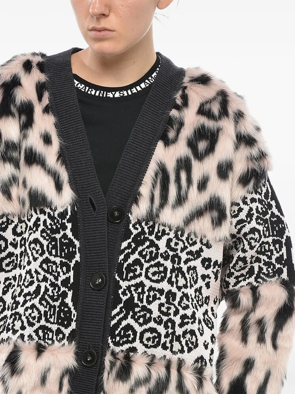 Stella McCartney animalier-print cardigan Zwart