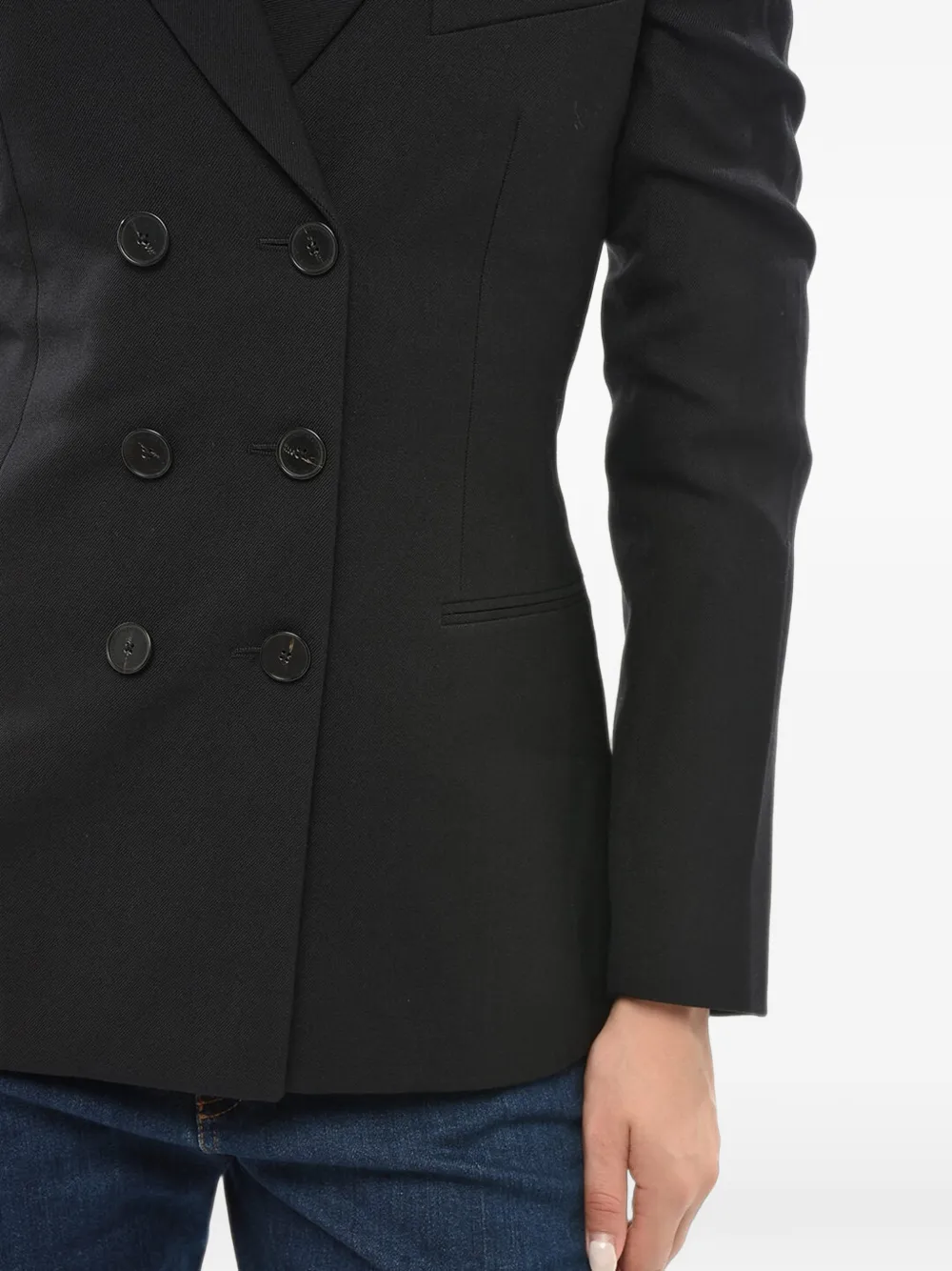 Stella McCartney double-breasted peak-lapel blazer Zwart