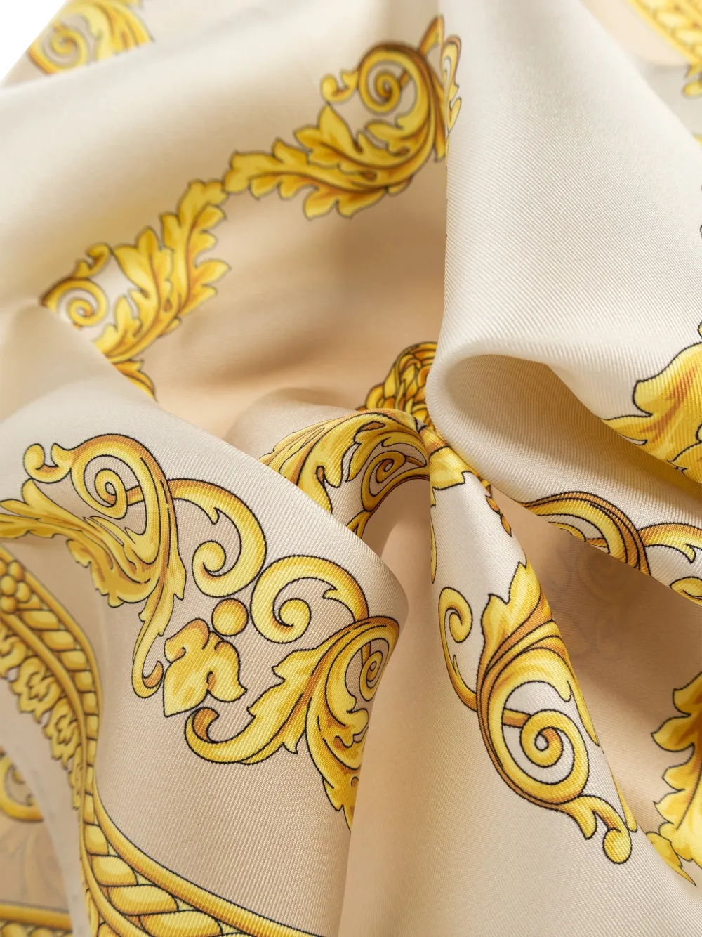 Versace Zijde-twill sjaal met print 5KA40 BONE+IVORY+GOLD