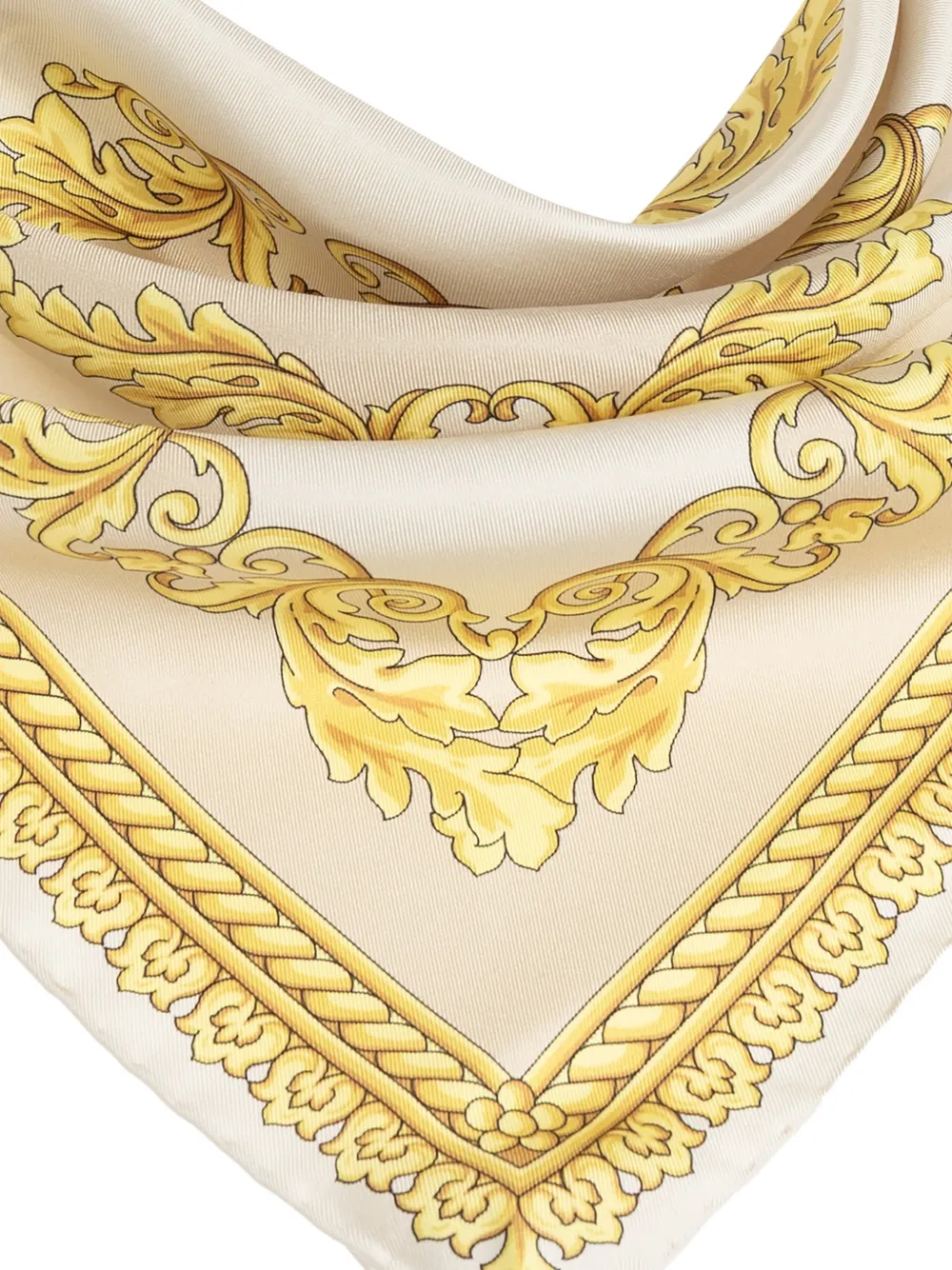Versace Zijde-twill sjaal met print 5KA40 BONE+IVORY+GOLD