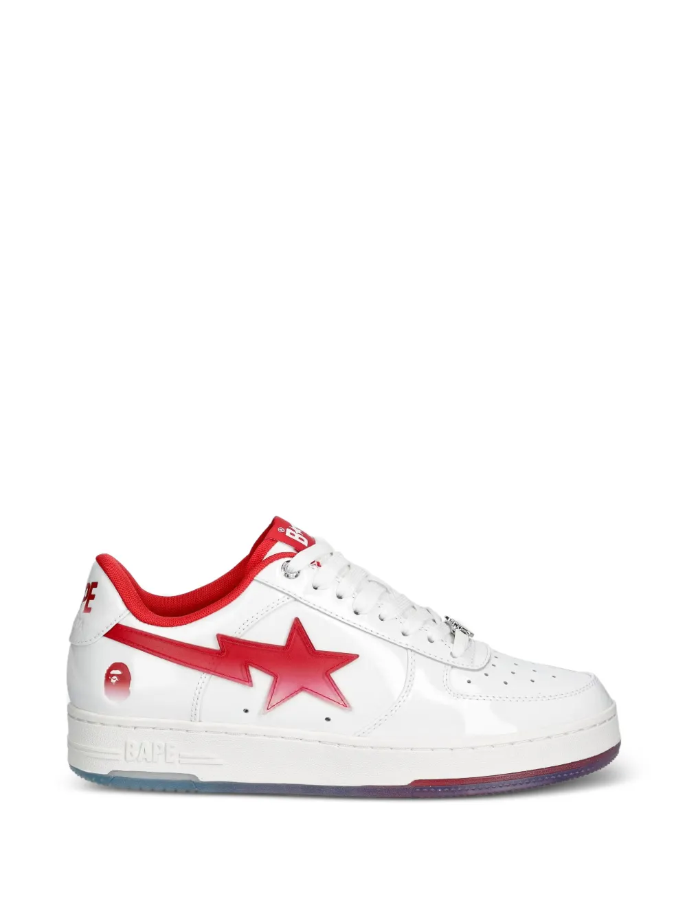 A BATHING APE® Bape Sta patent leather sneakers - Bianco
