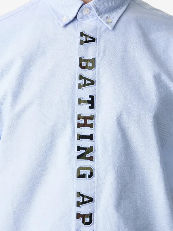 A Bathing Ape 1st Camo Applique Oxford shirt cotton Men's blue 0ZXSRM301321Q