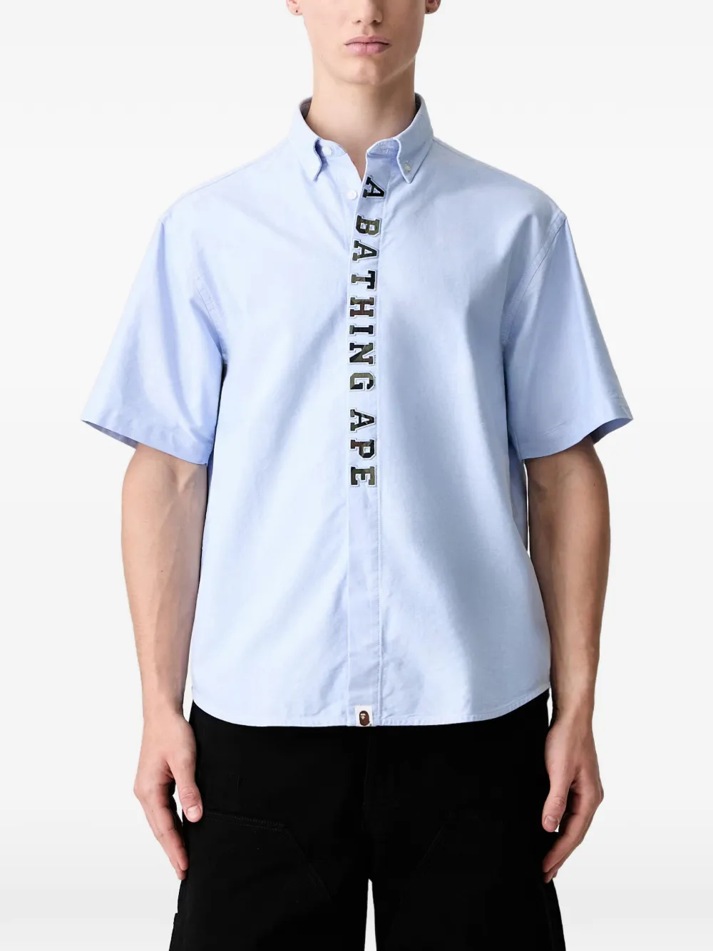 A BATHING APE® logo-print short-sleeve shirt - Blu