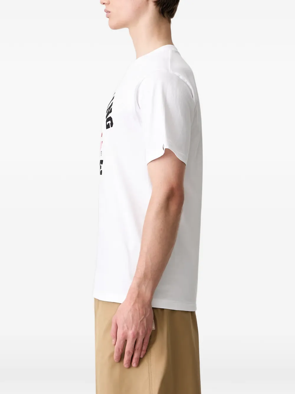 A BATHING APE ABC CAMO COLLEGE TEE T-shirt met logo-print Wit