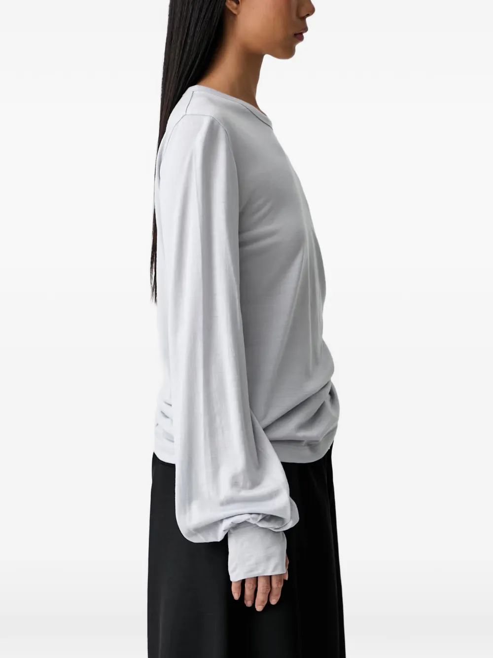 Y-3 Blouse met gesmockt detail Grijs