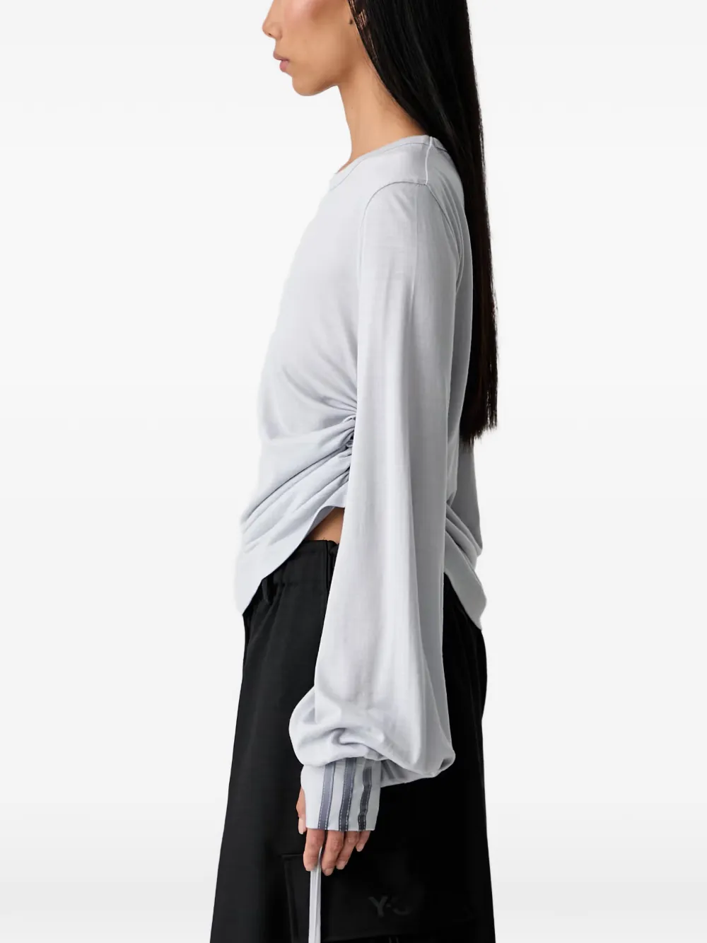 Y-3 Blouse met gesmockt detail Grijs