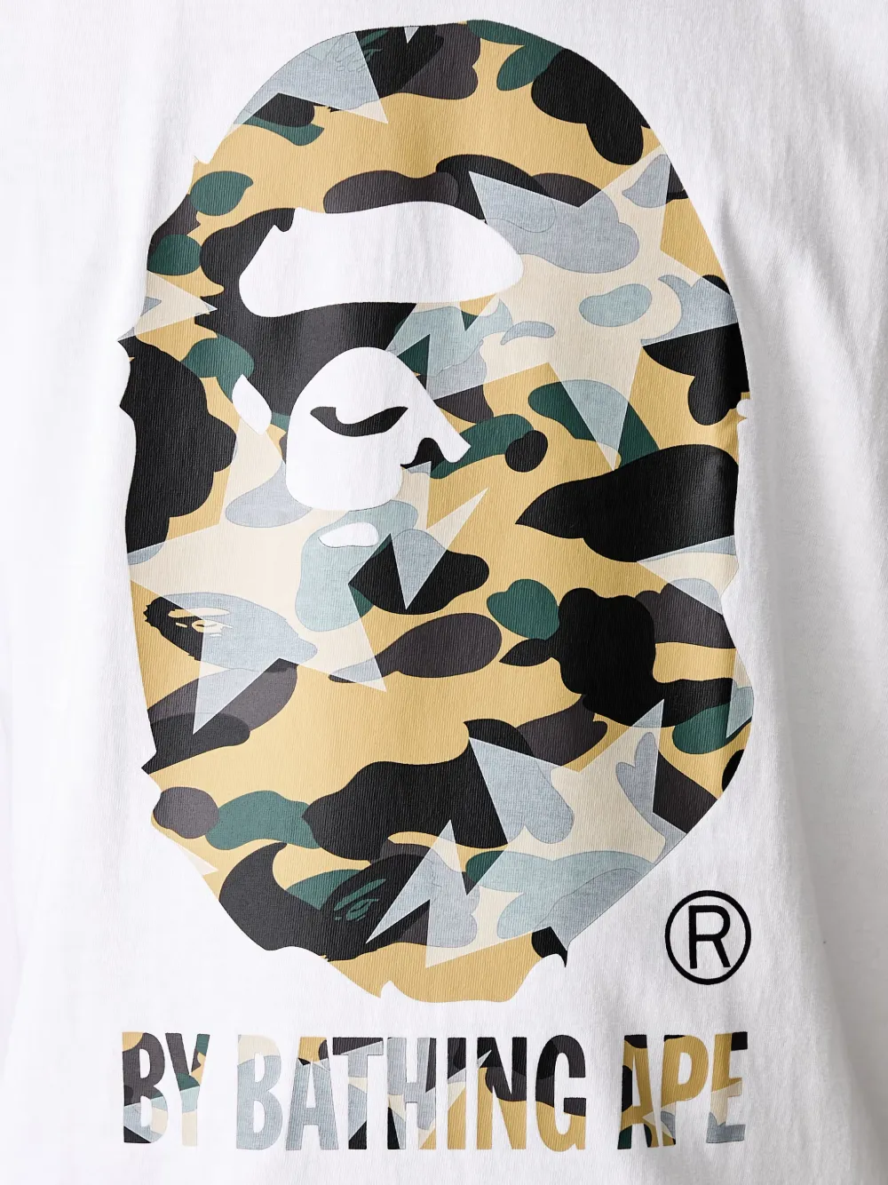 A BATHING APE Head T-shirt met logoprint Wit