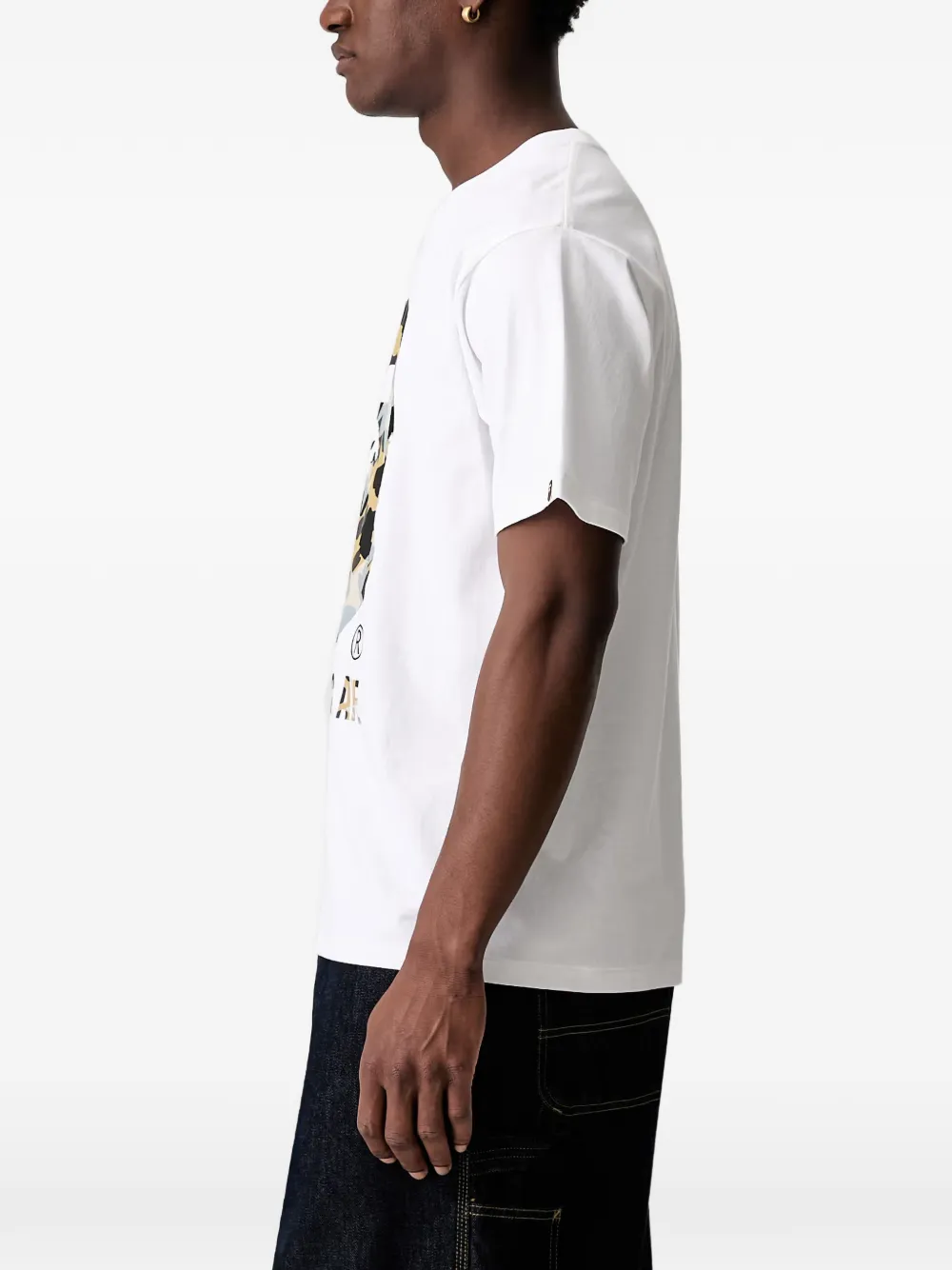 A BATHING APE Head T-shirt met logoprint Wit