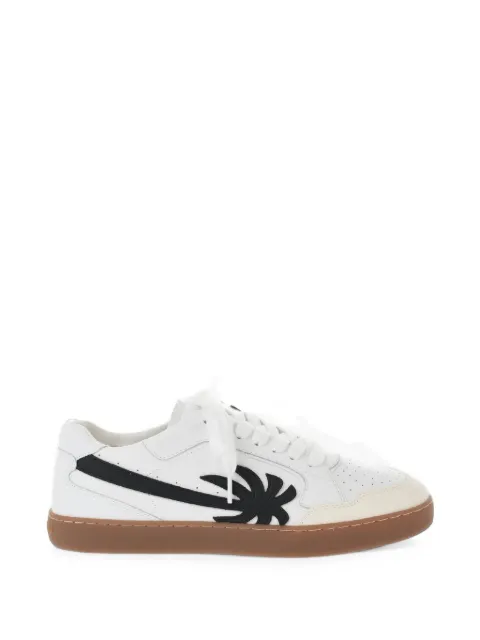 Palm Angels monogram-embossed suede-panel sneakers