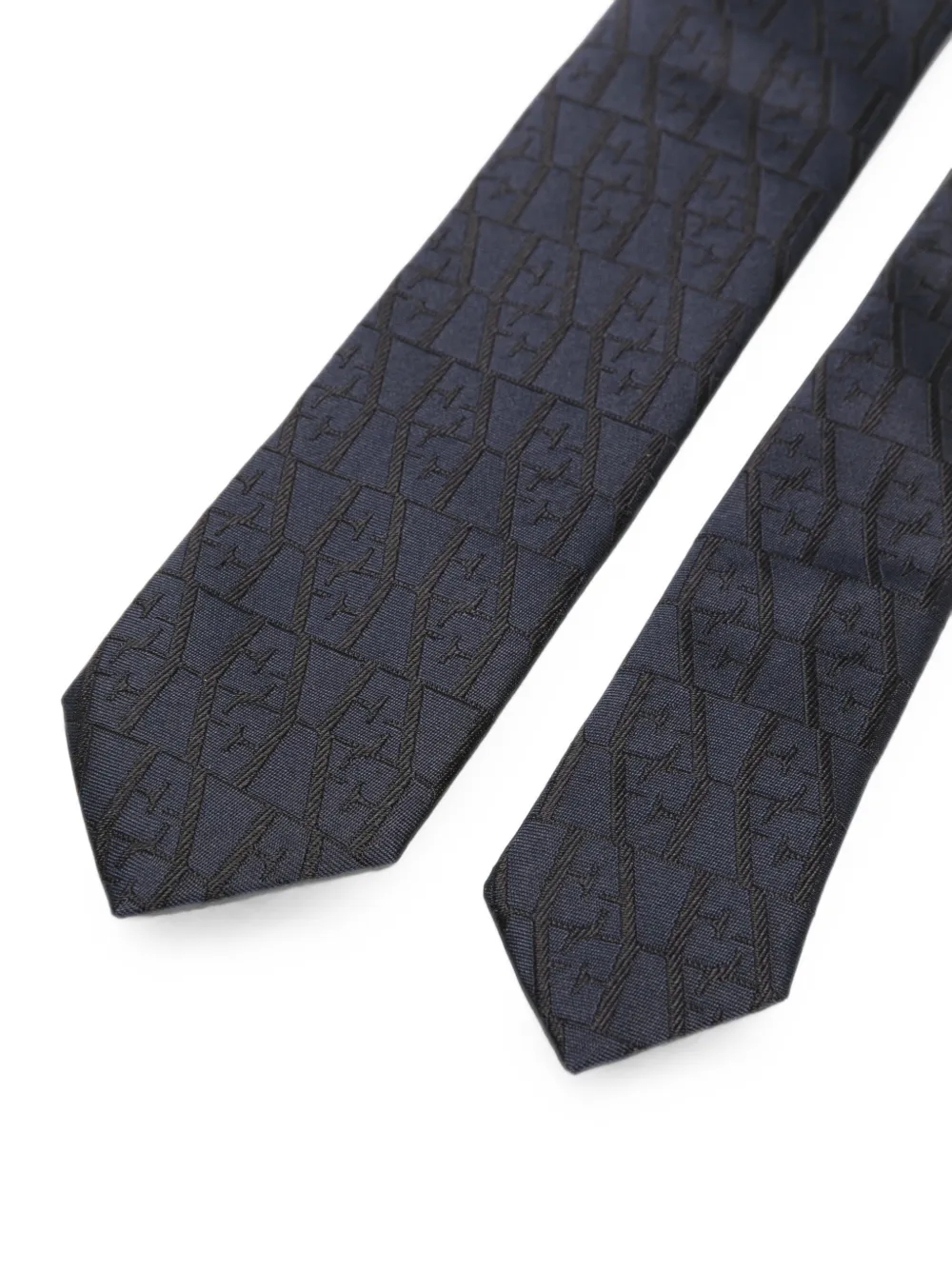 Emporio Armani Kids logo-jacquard tie Blauw