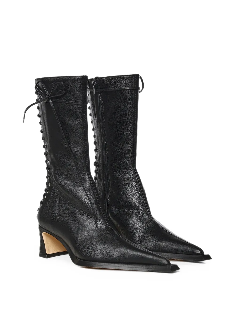 Miista lace-up pointed-toe boots Zwart