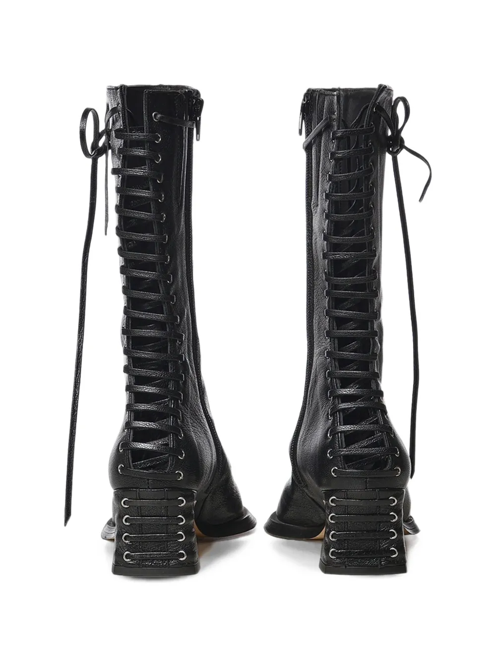 Miista lace-up pointed-toe boots Zwart