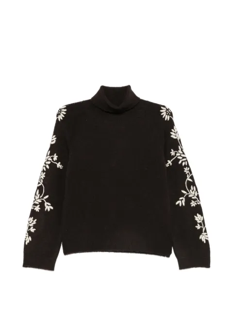 I BLUES floral-embroidered roll-neck sweater