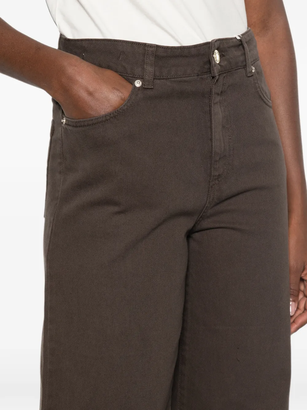I BLUES Ibinina jeans met riemlussen Bruin