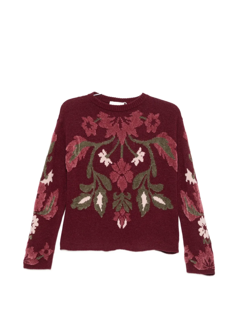 I BLUES floral-intarsia sweater - Rot