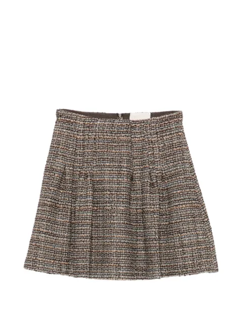 I BLUES tweed box-pleat mini skirt
