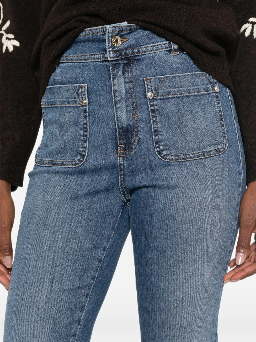 I BLUES Flared jeans met opgestikte zak Blauw