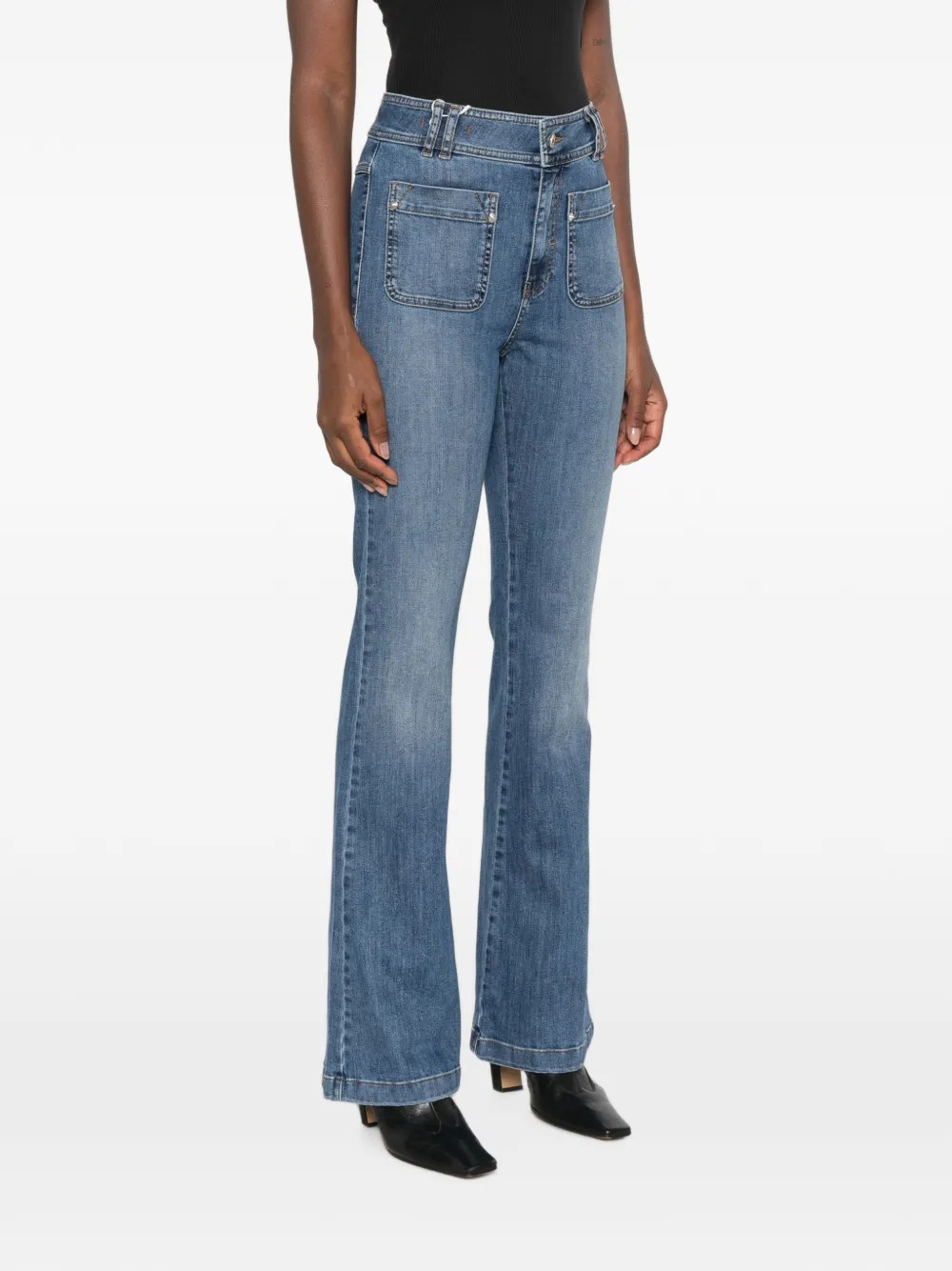 I BLUES Flared jeans met opgestikte zak Blauw