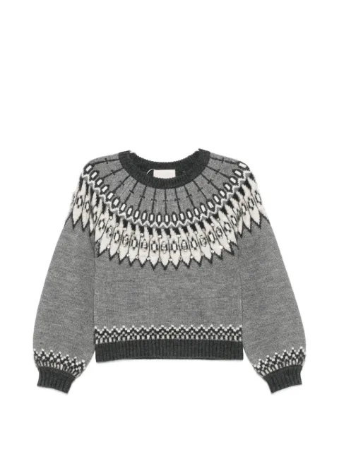 I BLUES crystal-embellished Fair Isle sweater