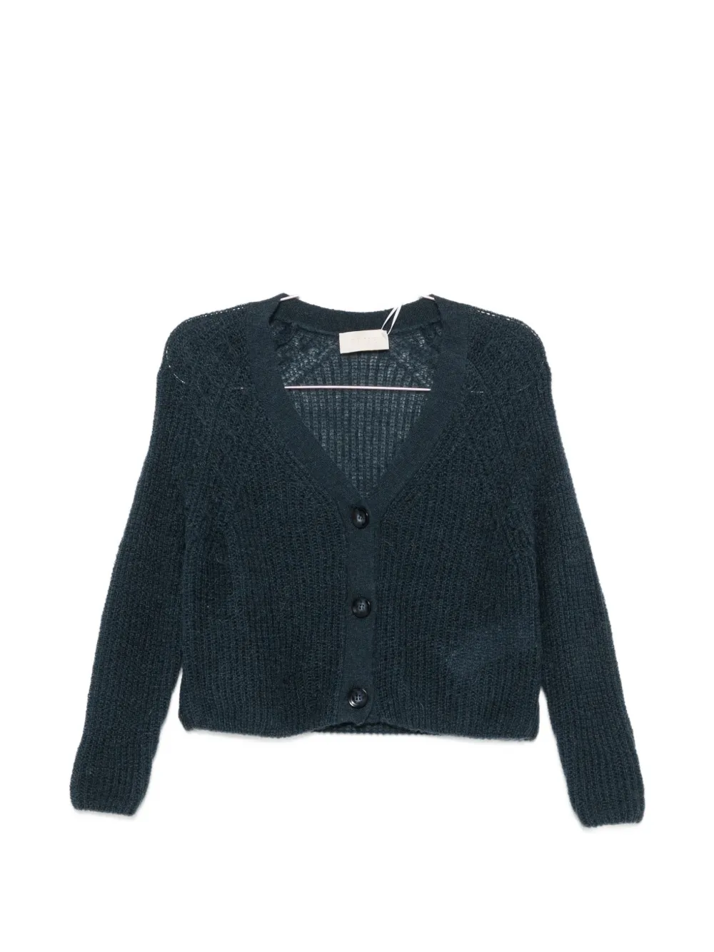 I BLUES ribbed-knit V-neck cardigan - Blau