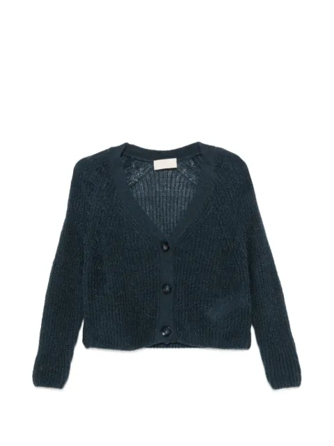 I BLUES Cardigan gola V de tricô canelado