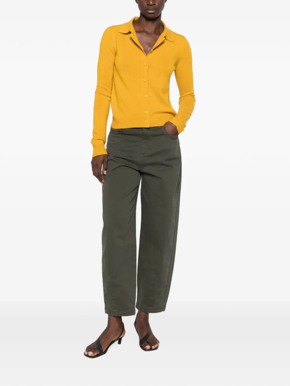 I BLUES Button-up vest Geel