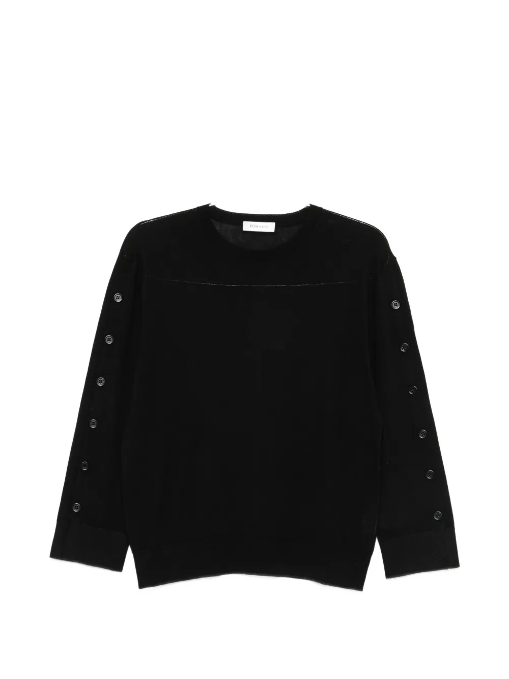 Kangra button-sleeve sweater - Schwarz