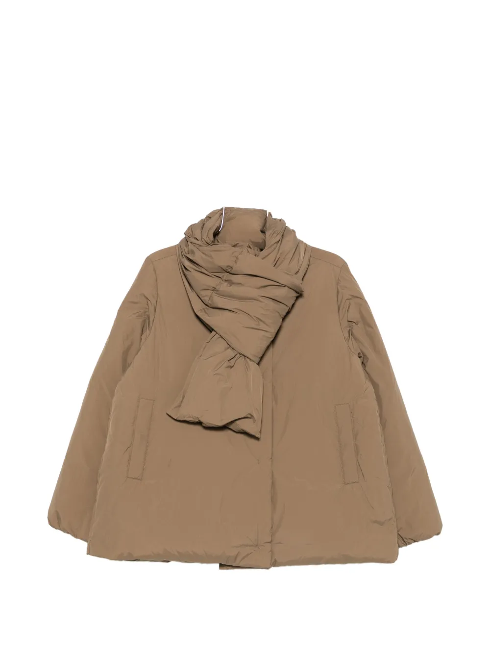 I BLUES padded scarf-detail jacket - Nude