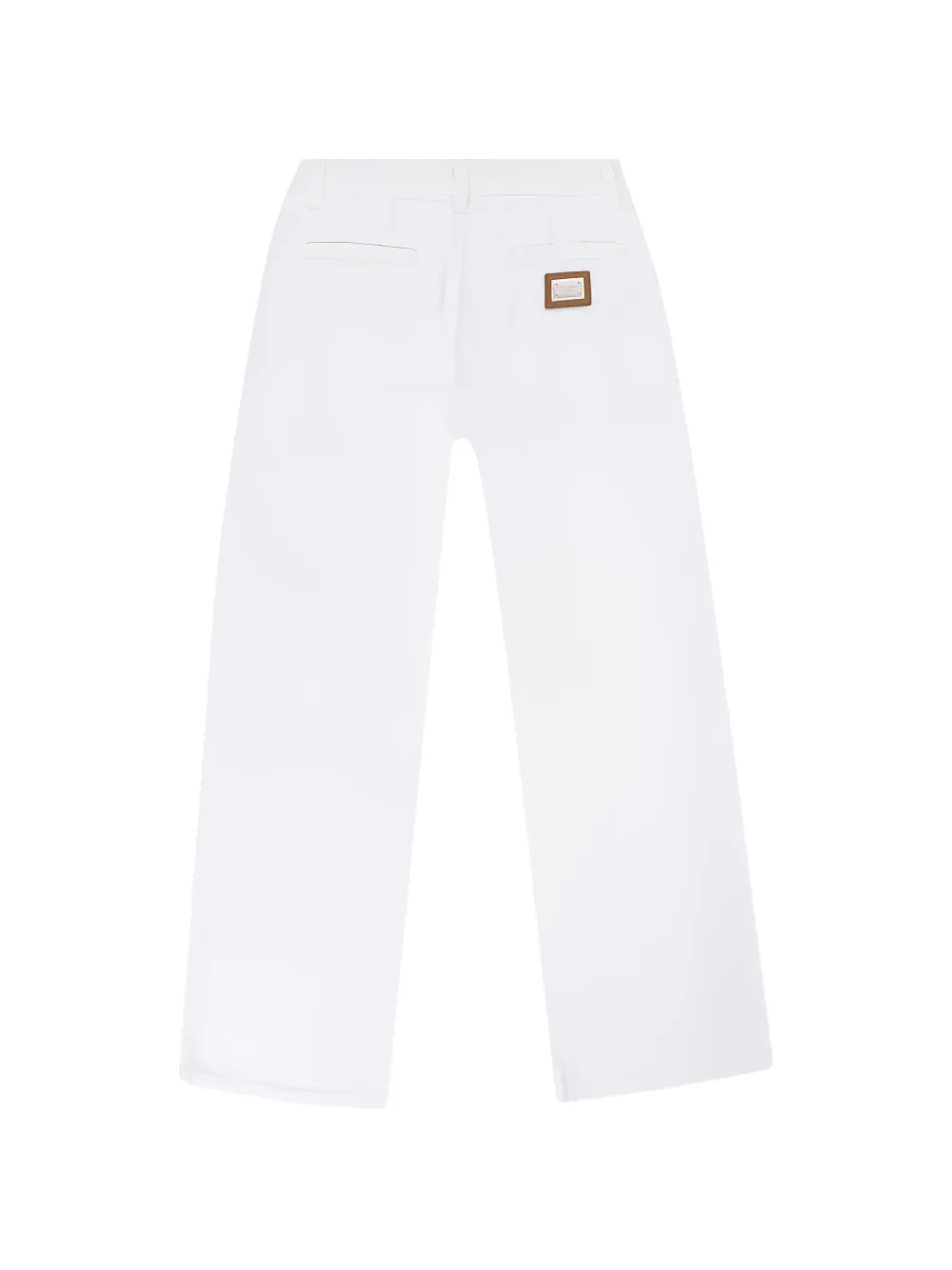 Dolce & Gabbana Kids Plooibroek met logo-patch Wit