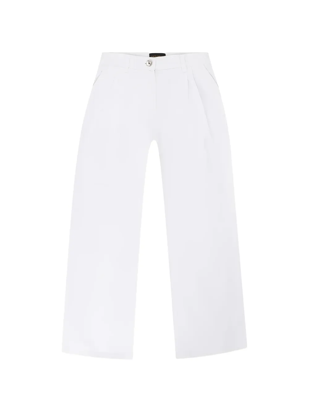 Dolce & Gabbana Kids pleated logo-patch trousers - Bianco