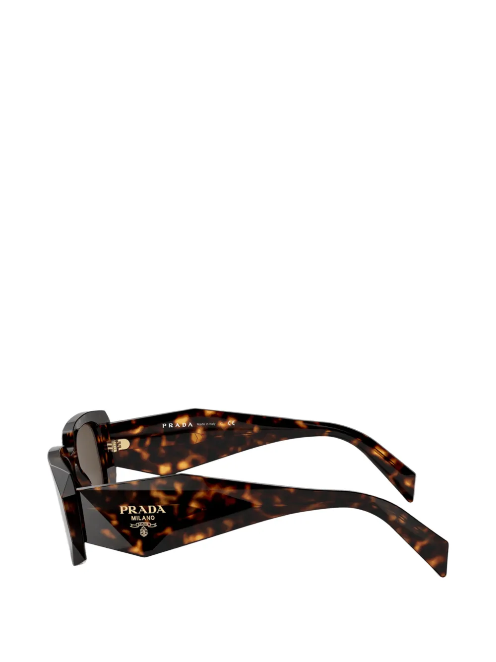 Prada Eyewear Symbole zonnebril met geometrisch montuur Bruin